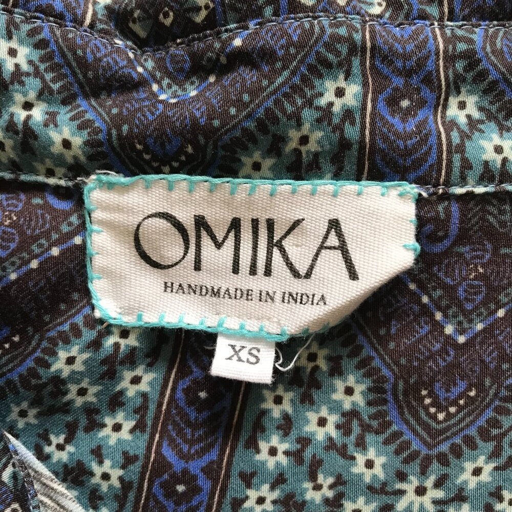 Omika Palma Maxi Shirt Dress Womens XS Blue Long Sleeve Button Down Modal Boho - Picture 5 of 11